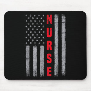 Mousepad Enfermeira afligida Design de bandeiras americanas