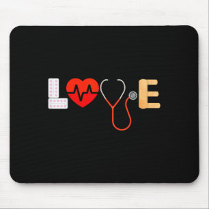 Mousepad Enfermeira Amor Engraçada Presente de Ideia Gráfic
