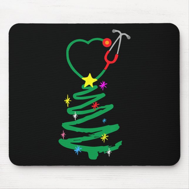 Mousepad Enfermeira Árvore de Natal Enfermeira Estetoscópio (Frente)