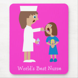 Mousepad Enfermeira bonito & criança dos desenhos animados