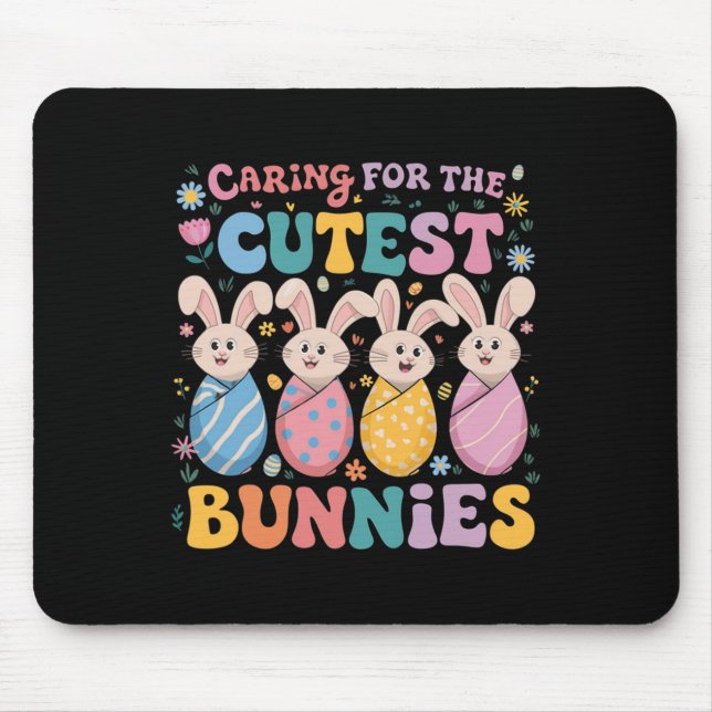 Mousepad Enfermeira Carinhosa da Nicu Comemora a Páscoa Com (Frente)
