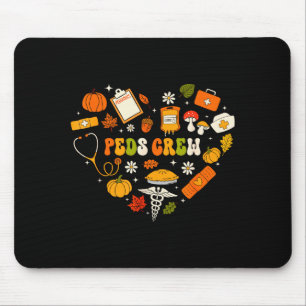 Mousepad Enfermeira da Equipe Peds Outono Coração Pediátric