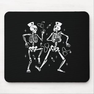 Mousepad Enfermeira dançando esqueleto Halloween Skeleton