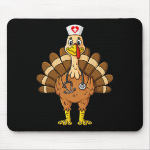 Mousepad Enfermeira de Ação de Graças Turquia Enfermeira Di