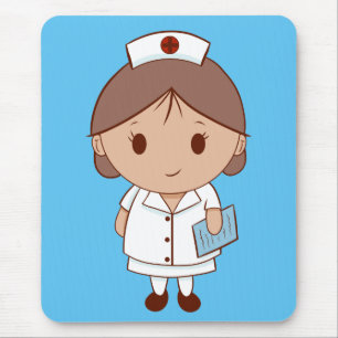 Mousepad Enfermeira de desenho animado fofa