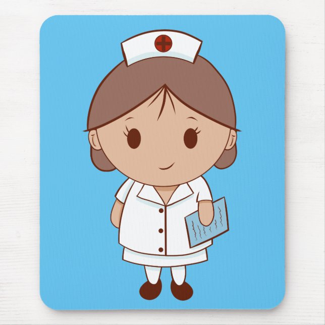 Mousepad Enfermeira de desenho animado fofa (Frente)