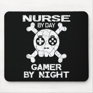 Mousepad Enfermeira de Dia Gamer à Noite - Citação de Jogos