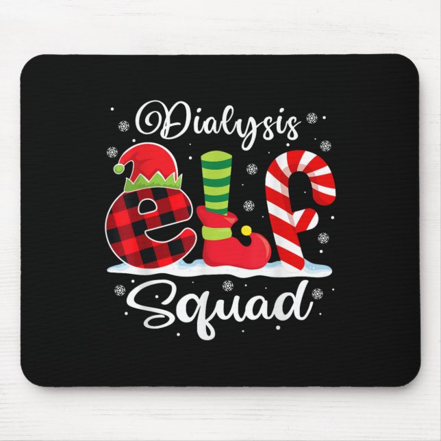 Mousepad Enfermeira de diálise de Natal do Esquadrão Elf de (Frente)