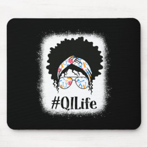Mousepad Enfermeira de Melhoria da Qualidade Qi Afro Preto