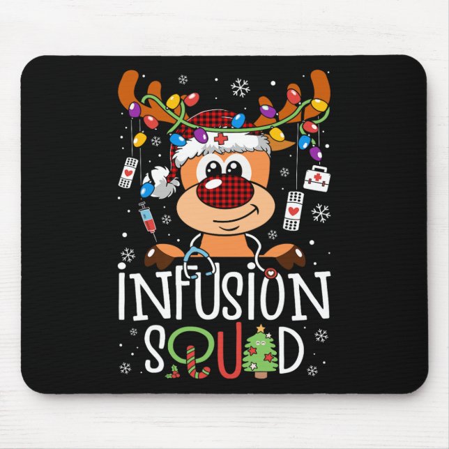Mousepad Enfermeira de natal de rena estetoscopia (Frente)