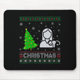 Mousepad Enfermeira de Ob Enfermeira de Xmas Iluminação Fei