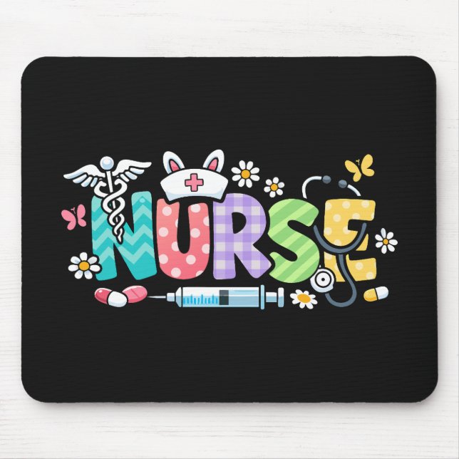 Mousepad Enfermeira de Páscoa Fofa Humor Médico (Frente)