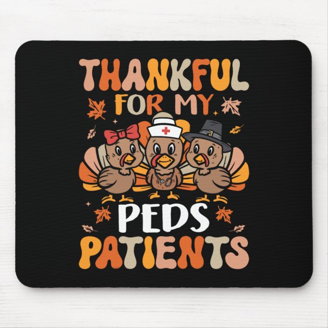 Mousepad Enfermeira de Peds agradecida Ação de Graças à Tur (Frente)