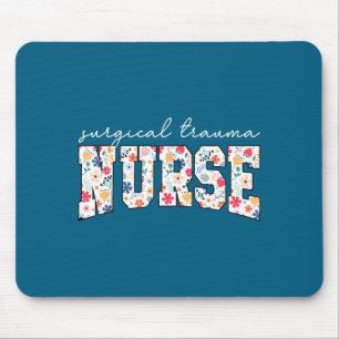 Mousepad Enfermeira de Trauma Cirúrgico Floral Uti