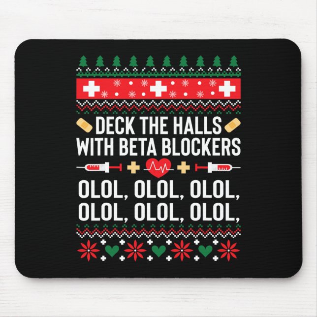 Mousepad Enfermeira divertida Natal Feia Xmas Dando Present (Frente)