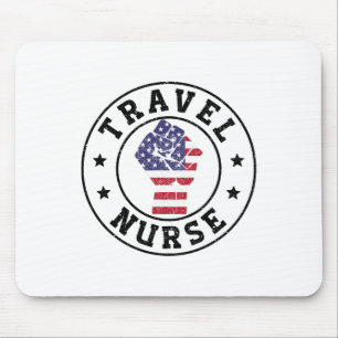 Mousepad Enfermeira do Viagem de Saúde Patriótica em 4 de j