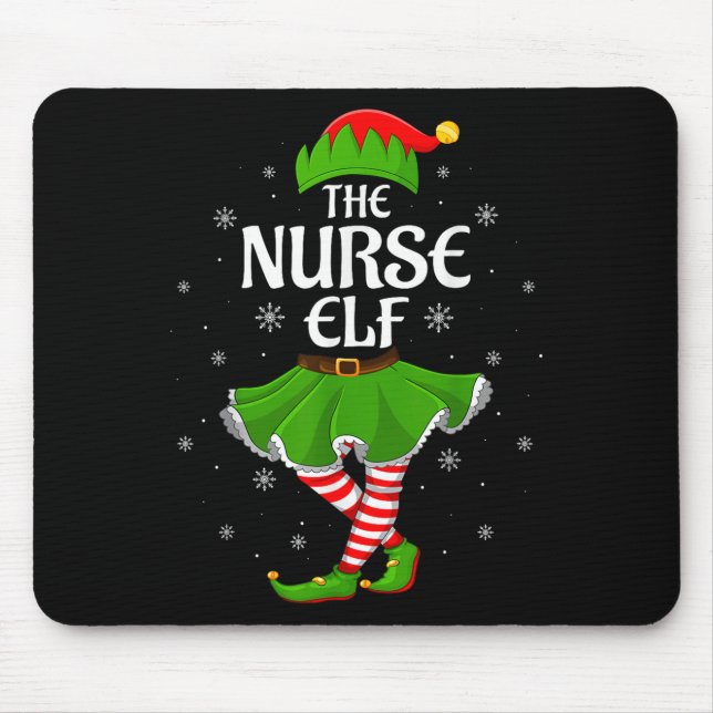 Mousepad Enfermeira Elf Famílias Raparigas de Natal Mulhere (Frente)
