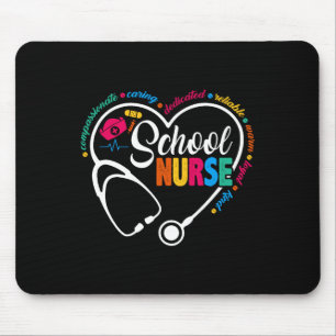 Mousepad Enfermeira escolar Vintage ama Enfermeira Cardíaca