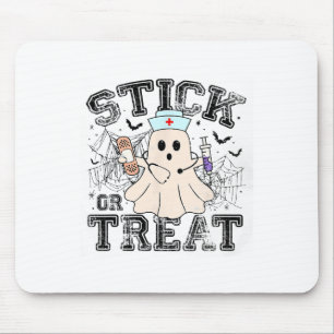 Mousepad Enfermeira Fantasma De Halloween De Stick Ou Trata
