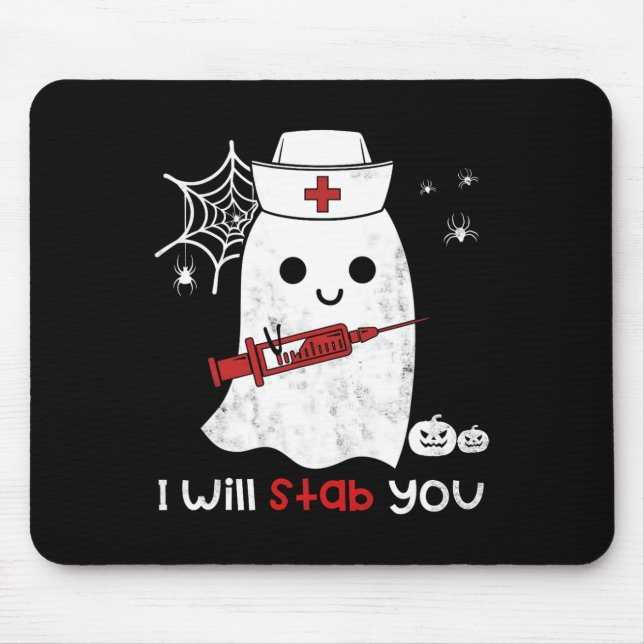 Mousepad Enfermeira fantasma, vou esfaqueá-lo. (Frente)