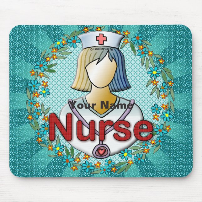 Mousepad Enfermeira floral legal  (Frente)