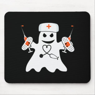 Mousepad Enfermeira Ghost Lazy Halloween Enfermeira Diverti