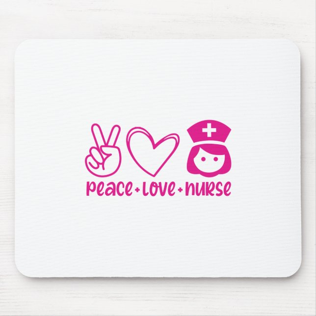 Mousepad Enfermeira Gift Peace Love (Frente)