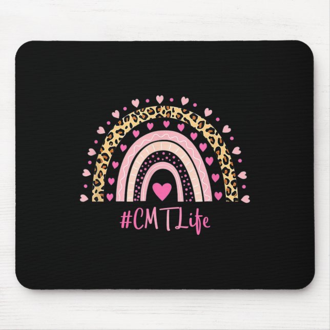 Mousepad Enfermeira Leopard Imprima Boho Rainbow Nurse Sema (Frente)