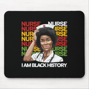 Mousepad Enfermeira Mulher Negra Afro Retro Mês da História