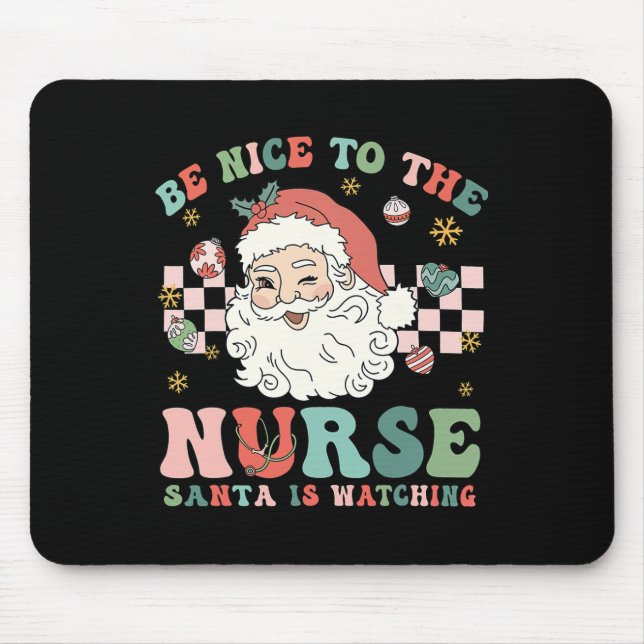 Mousepad Enfermeira Natal Seja Legal Para Os Papais noeis D (Frente)