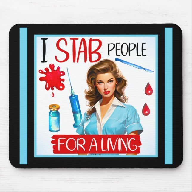 Mousepad Enfermeira Nostálgica Bonita Se Aproxima Para Vive (Frente)