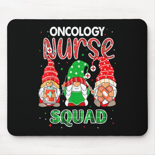 Mousepad Enfermeira Oncologia Gnomos de Natal Esquadrão RN  (Frente)