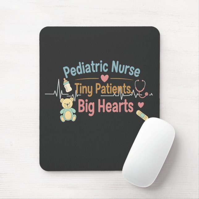 Mousepad Enfermeira Pediátrica Pacientes Pequenos Corações  (Com mouse)
