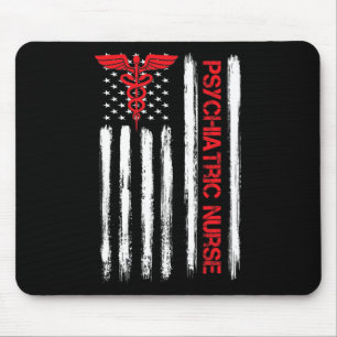 Mousepad Enfermeira Psiquiátrica Flag American RN Mental He