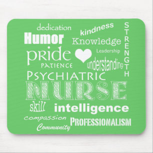 Mousepad Enfermeira Psiquiátrica Nuvem/Verde limão