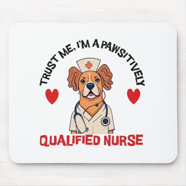 Mousepad Enfermeira Qualificada Pawsitivamente (Frente)