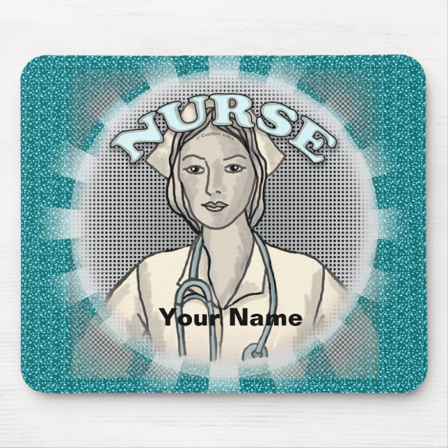 Mousepad Enfermeira retrô (Frente)