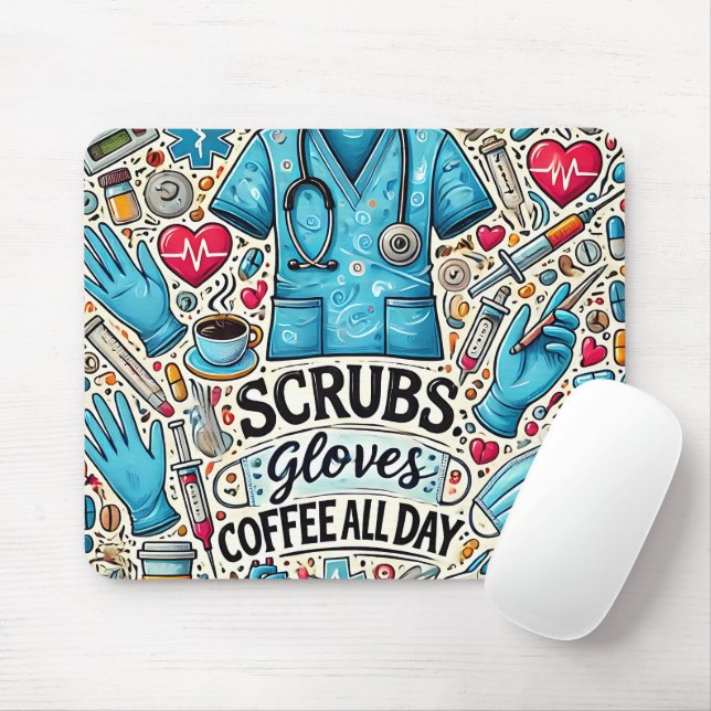 Mousepad Enfermeira RN Fofa/Engraçada (Com mouse)