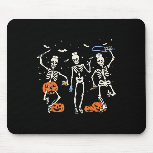 Mousepad Enfermeira Skeleton Halloween Saúde 2 (Frente)