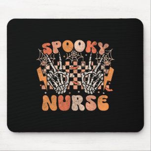Mousepad Enfermeira Spooky Halloween Skeleton Costume Retro