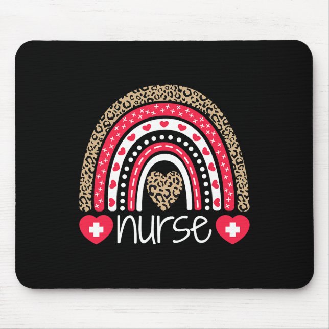 Mousepad Enfermeiras Enfermeiras Semana do Arco-Íris Leopar (Frente)