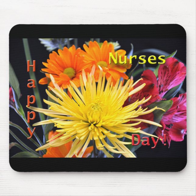 Mousepad Enfermeiro Dia Floral Feliz (Frente)
