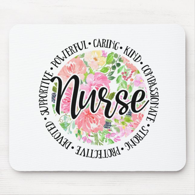 Mousepad Enfermeiro Inspiracional Floral (Frente)