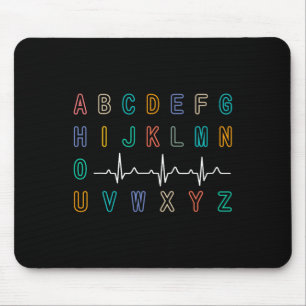 Mousepad Enfermeiro Pqrst Test Abc's Ekg Strip Alphabet Fun