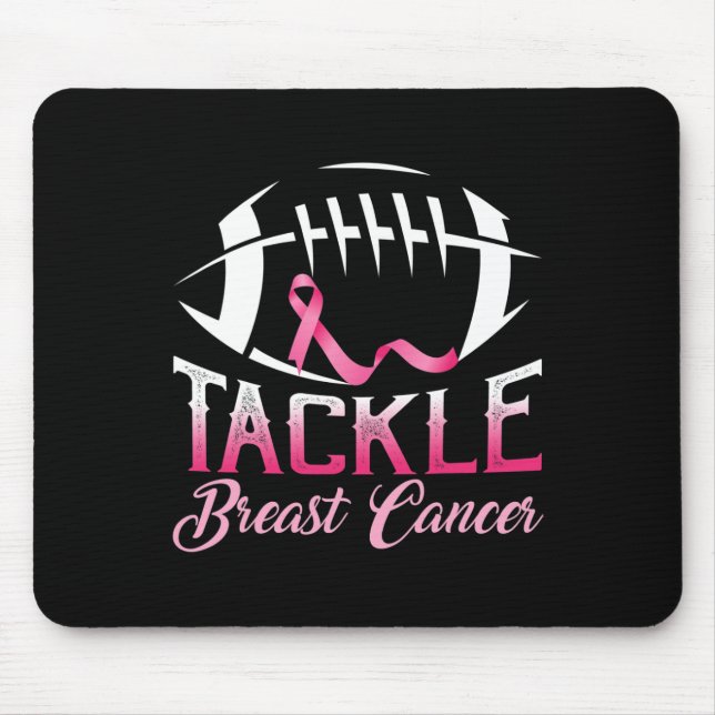 Mousepad Enfrentar a Consciência do Cancer da Mama Futebol  (Frente)
