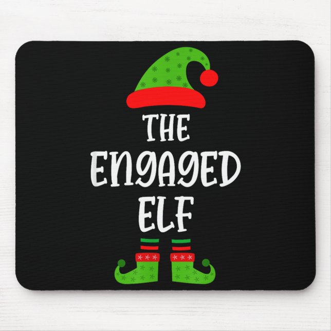 Mousepad Engaged Elf Family Matching Christmas Engagement  (Frente)