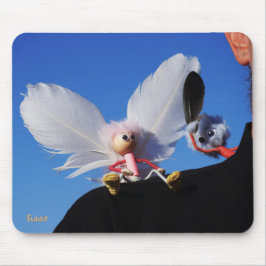 Mousepad Engel fubby op mijn schouder met uitdagend Monster