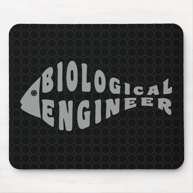 Mousepad Engenheiro Biológico Peixe Cinza (Frente)