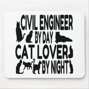 Mousepad Engenheiro Civil Cat Lover