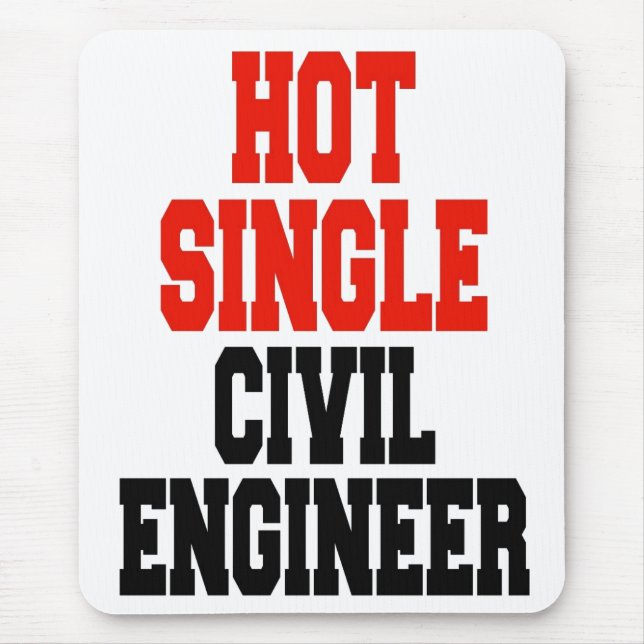 Mousepad Engenheiro Civil do Solteiro Quente (Frente)